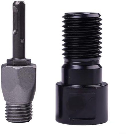 Adattatore filettato per punte da trapano da M22 a 1-1/4-7 con testa di conversione, materiale cromato, 85 mm, per impianto di perforazione dell'acqua, compatibile con Square e R (C)