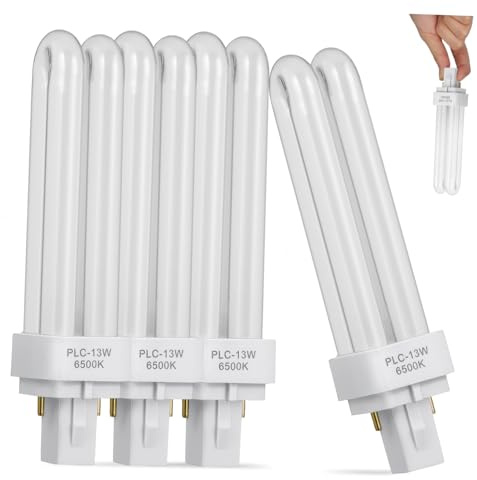 BUGUUYO 4 Pezzi Lampada Fluorescente Compatta 13w 2 Pin Doppio Tubo, Lampadina Bianco Risparmio Energetico, Facile Installazione per Illuminazione Domestica