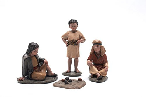 Bambini che Giocano | 3 Pezzi | Set di Statuine Decorative | Figure misteriose |Figure del presepe |Serie 11 cm| Progettato da José Luis Mayo Decorazione natalizia |Nascita