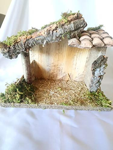 The Healing Corner Christmas Nativity Stable Xmas Nativity Shed LED Lights Hand Finished Made in Italy