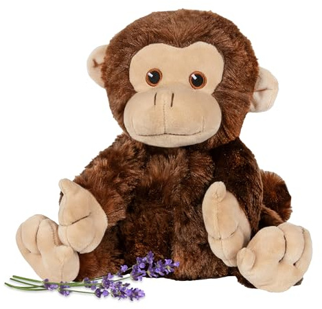 1i4 Group Marvin the Monkey - Microwavable & Weighted Plush Stuffed Animal - Heated Plushie for Warmth - Cute, Soft, Cozy Toy for Adults & Children (Boys, Girls, & Toddlers) by Warm Pals