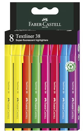 Faber-Castell Highlighter Textliner 38 plånbok med 8 kartong