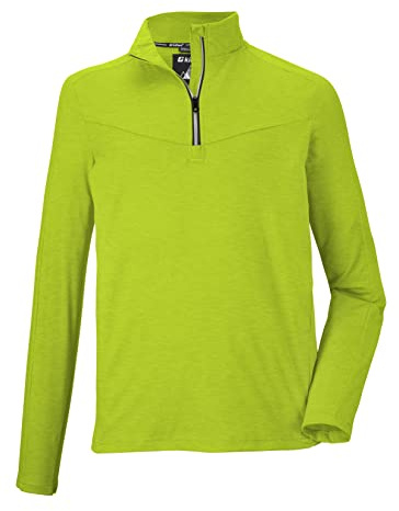 Killtec (KILAH) Men's Camisa Funcional con Cuello Alto y Cremallera KSW 37 MN LS SHRT, Primavera Verde, M, 38691-000
