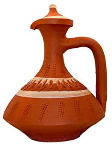 Earthen Lagynos, Wide Flat Bottomed Wine Decanter, Water Pitcher