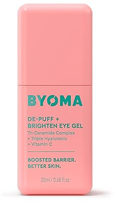 BYOMA De-Puff and Brighten Eye Gel (20ml) Lightweight Gel Cream for Dark Circles, Puffiness and Wrinkles - Under Eye Cream With Hyaluronic Acid and Vitamin C - Barrier Repair Skincare