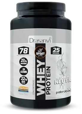 SPORT LIVE Concentré de protéines de lactosérum saveur NEUTRE | Whey Protein en poudre avec L-Glutamine et L-Leucine | Aide à augmenter votre masse musculaire | Améliorez vos smoothies |750 GR