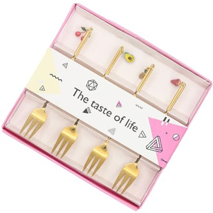 BESTonZON 4 Piezas De Cuchara Colgante De Fruta Tenedor De Comida Tenedores De Degustación De Aperitivos Adornos Colgantes Decorativos Tenedores De Queso Mini De