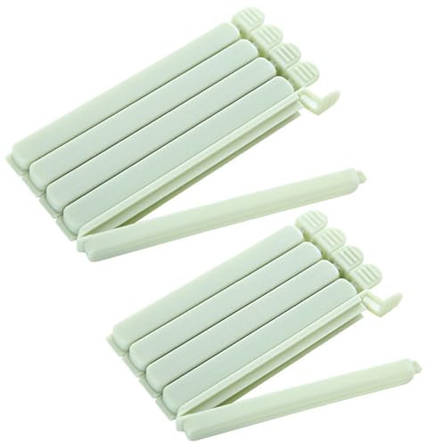 jatimdotin Verschlussclips, 10 Stück Verschlussclips für Beutel, 15cm 12cm Tütenclips, Wiederverwendbar Tütenclips für Versiegeln Gefrierbeutel, Snacks, Nüsse, Kaffee (Grün)
