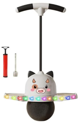 YueShengYCHUANG Palla Pogo per con Esercizio Leggero Pogo Stick per Bambini Palla Rimbalzante Pogo Jump per Giochi Esercizio capacità di Equilibrio Casa Bambin, Bianco