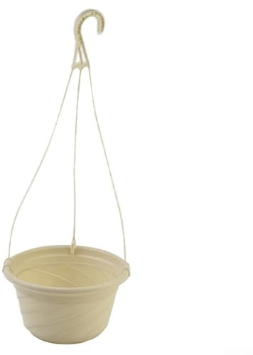 Pot à suspendre en résine plastique blanc avec crochet – Un choix idéal pour les pothos dans le jardinage domestique, idéal pour une utilisation sur le balcon