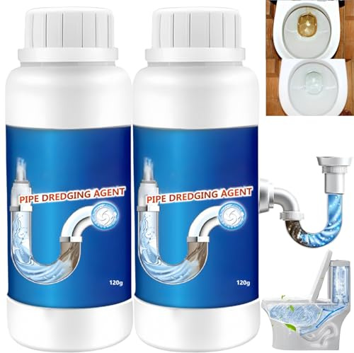 2PCS Powerful Drain Cleaner & Pipe Dredge Deodorant,Sink and Drain Cleaner,Dr/ain Unblocker Liquid Heavy Duty,Pi/pe Dredge Deodorant,Dr/ain Clog Remover for Kitchen Bathroom Pipes