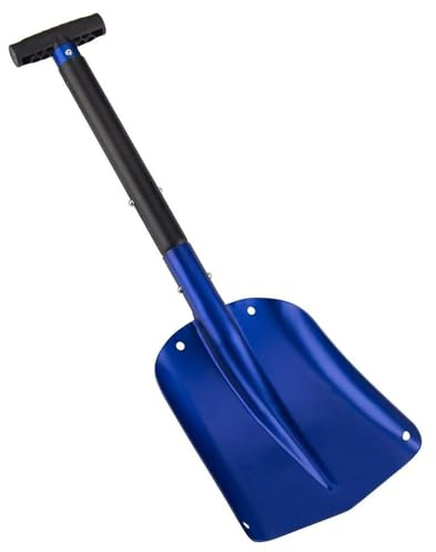 Aluminum Collapsible Snow Shovel, 3-Piece Portable Sport Utility Shovel, Lightweight Emergency Snow Removal Tool for Car, Camping, Hiking & Outdoor Activities, Matte Blue