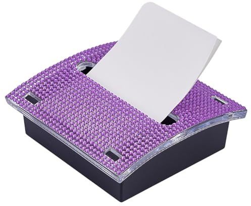 HOBBIESAY 1 Pcs Purple Rhinestone Self Stick Note Dispenser 4 x 4 Inches Pop up Note Pad Holders Top Sticky Memo Holder Desk Pop up Sticky Notes Pad Holder for Office Home Classroom Desk Supplies