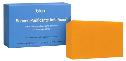 Blum Sapone Purificante Anti Acne, 2026 Saponetta Purificante Blum, Formulato Specificamente per Acne su Schiena e Corpo, Ingredienti Naturali, Senza Solfati, Adatto a Tutti i Tipi di Pelle (1 pz)