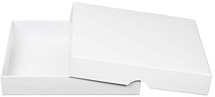 Natürlich verpacken Faltschachtel 15,5 x 15,5 x 2,5 cm,Weiß, mit Deckel, Karton - 10er Set
