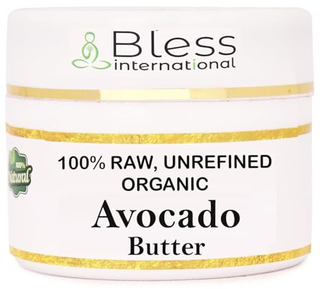 Burro di avocado organico grezzo, 100% puro, naturale e non refined| idratante per viso, corpo e capelli, 8 OZ/230 GM Avory/White Grade A | Creams, balms, lozioni, soaps | Softens Dry & Tough Skin
