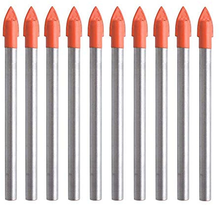 Voarge 10 Piezas Juego de 6mm Brocas Porcelanico Profesional,Broca para azulejos y vidrio para Cerámica, Azulejos, Piedra, Vidrio y Espejos,juego de brocas