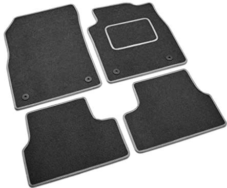DB Bespoke - Tailored Car Mats - Compatible with Dacia Duster (With Passenger Seat Drawer) 2018-2020 - Grey Carpet - Non-Slip Carpet Mat - 4 pc Complete Car Floor Mats with Velcro clips - Grey