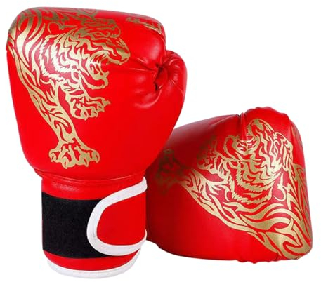 Boxhandschuhe Kinder,Sports 6oz Boxhandschuhe Jungen Mädchen,Boxing Training Sparring Handschuhe,Kickboxhandschuhe für Muay Thai,MMA,Kampfsport, Kickboxen,Sparring von 5-10 Jahr (Rot)
