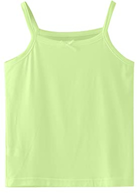 Mjjsk Gilets pour filles - Hauts respirants et doux - Caraco uni - Sous-vêtements basiques pour enfants - Chemises légères sans manches - Pour l'été et le quotidien, vert menthe, 5-6 ans