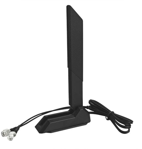 JINTAI Antenna WiFi 6E TriBand ad alto guadagno 12dBi con base magnetica per ASUS per computer desktop PC Copertura omnidirezionale a 180° supporta 2.4GHz/5.8GHz/6GHz Bluetooth schede PCIE WiFi 6/6E