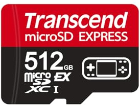 Transcend Carte microSD Express 512 Go, jusqu'à 900 Mo/s, pour appareils Nintendo Switch 2/AR VR, Carte mémoire vidéo 4K 8K UHD pour ROG Ally/Steam Deck/MSI Claw/GoPro/Insta360/DJI/Drone/Camera, A1