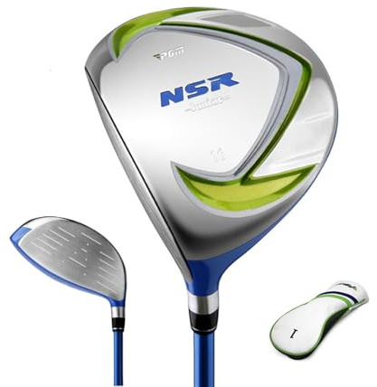 Vänsterhänt golfklubba barn #1/hybridklubb 16/26 graders loft grafitskaft golfförare trästång sportutrustning med huvudbonad (vänster, grön, #1 trä- ålder 6-8)