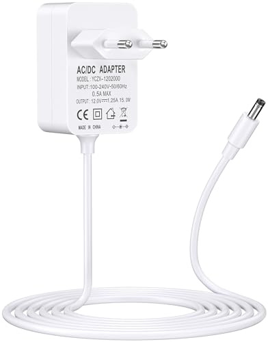 VANCLE 15W Netzteil für Amazon Echo Spot (2024) / Echo Show 5 (1./2.Gen)/ Echo Dot (3./4. Gen.)/ Echo Dot Kids Edition 3/4 Gen/Echo Pop/Fire TV Cube, 12V 1,25A Ladegerät Netzadapter 1,5m (Weiß)