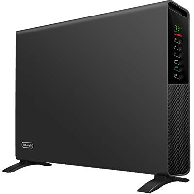 DeLonghi Convection Panel Heater, Full Room Quiet 1500W, portable electric heater is freestanding/easily wall mounted. Energy Saving, quick heat distribution, timer, asphalt gray, HCX9115E