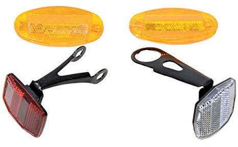 FULL SET BIKE REFLECTORS; FRONT 1”FORK HEAD SET,SEAT BOLT FITTING REAR,WHEEL REFLECTORS,WINTER SAFETY CYCLE REFLECTOR SET,BE SAFE BE SEEN