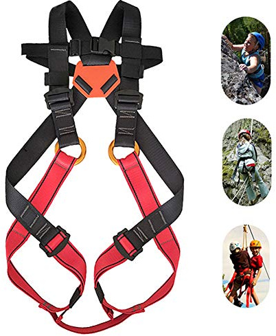 Arnés de Escalada para Niños, Cuerpo Completo Arneses de Seguridad Cómodo y Ajustable para (4-13 Años) Alpinismo Expedición Escalada en Roca, Equipos Anticaídas