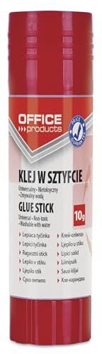 OFFICER PRODUCTS PRODUCTS Original Klebestift 10 g Weiss/Kinderfreundlicher Kleber für Kunst und Bastelarbeiten/PVA/ohne Lösungsmittel Wasserlöslich/für Schule Bürobedarf, 10g