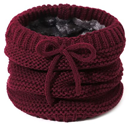 NLAND Cache Cou Femme Tour de Cou avec Doublé Polaire Tricot Echarpe Unisexe Foulard Polaire Homme Snood Femme pour Activités en Plein Air