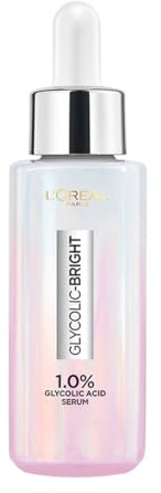 L'Oreal Paris Glycolic Bright Serum, 1% Glycolic Acid, 2% Niacinamide Serum, Visibly Minimizes Spots, Reveals Even Skin Tone, Glycolic Bright Skin, 15ml