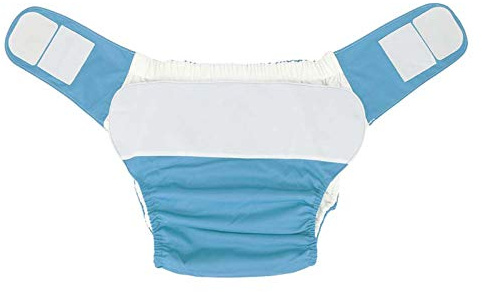 Adult Cloth Diapers, Waterproof Washable Reusable Elderly Cloth Pocket Nappies (Blue)