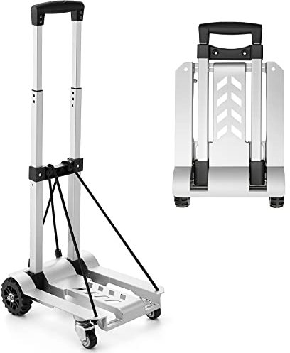 KEDSUM Foldable Aluminum Panel Hand Truck, Portable 270 lbs Lightweight Utility Cart for Travel, Shopping, Office Use