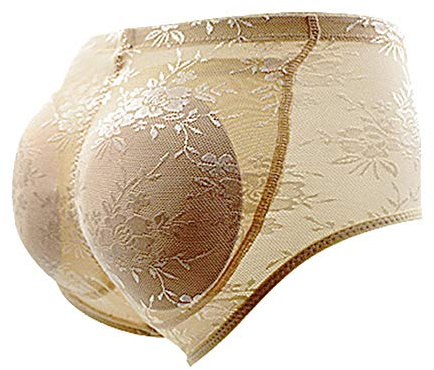 Unpafcxddyig Pantalones cortos acolchados sin costuras para mujer, realzadores de cadera, talla L, color piel