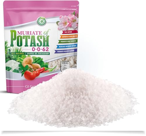 Muriate of Potash 0-0-62 Fertilizer Made in USA - MOP Potassium Plant Food for Indoor/Outdoor Plants, Flower Gardens, Fruit and Vegetable Gardens, Holistic Herbs, Trees and Green Lawns!