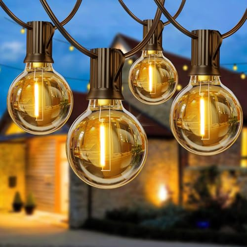 Torkase Lichterkette Außen-Warmweß 16,5 m LED-glödlampa utomhus med 25+1 G40 E12 Gluhbirnen Aussen-Wasserdicht IP65 Lichterkette Außen Strom för Garten/Terrass/Hochzeiten/Bistro Partys/Biergarten