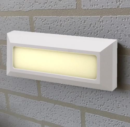 Partenopea® faretto LED CCT segnapasso da esterno lampada luce da parete muro IP65 impermeabile da 6w rettangolare viali scale giardino (Bianco)