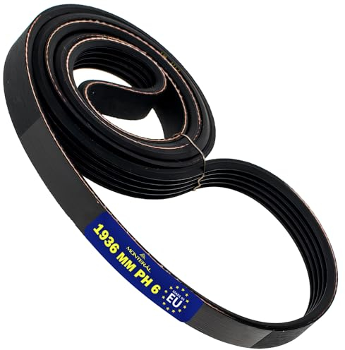 Courroie Seche Linge Poly-V 1936 PH 6 avec le Code Original 481235818164 pour Whirlpool C00311016 pour Indesit 57X0273 pour Brandt - MADE IN EU - Garantie de 10 Ans - MONTERAL