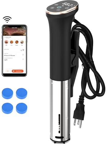 Karinear Sous Vide Roner, WI-FI, Imán incluido, 1100W, Temperatura de Precisión, Pantalla LED, Función de Temporizador