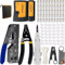 MAYLINE Pinza Crimpatrice RJ45 per Cavi di Rete CAT7 CAT5 CAT6, Strumenti Kit di Rete Professionali, Passante Crimpare di Puntalini Ethernet, LAN Crimper, Pressatrice Crimpatura Tester (Blu)
