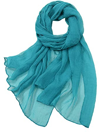 Bufandas Mujer Bufanda de Seda Casual de Verano para Mujer Pañuelo de Seda Liso Multicolor Bufanda Regular Fina de Gasa Bufanda de Protección Solar
