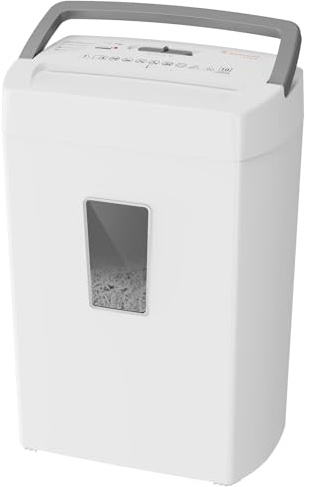 Bonsaii 10-Blatt Aktenvernichter P4, Mikroschnitt schredder für 21L Behälter, Anti-Blockier-System & Überhitzungsschutz für Büro/Homeoffice, C275-B