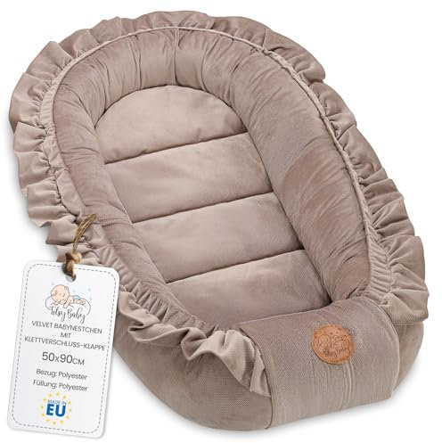 Nestchen Baby - Babynestchen Neugeborene Minky Babynest für Kinderbett Vielseitiges tragbar Nest kuschelnest zubehör für babybett warm Winter coccon Velvet Beige