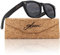 glozzi Occhiali da Sole Legno di Bambù per Uomo e Donna con Lenti Riflettenti e Polarizzate UV400 di Categoria 3 e Custodia in Sughero - Nero