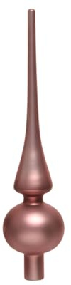 Julgransspets glas 26 cm hög, D = 6 cm julgransspets, gammalrosa sammetsrosa rosa matt