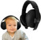 Friday Baby Ear Protection (02+ Years) Comfortable Adjustable Noise Cancelling Muffs for Infants & Newborns - Headphones Noise Reduction for Airplanes Fireworks Concert Black