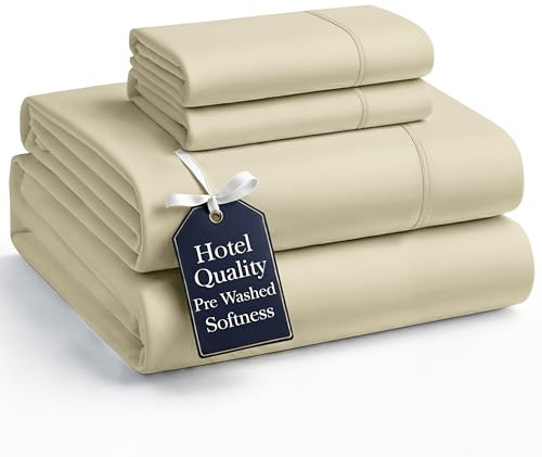 Casa Platino Queen Sheets Set, Ultra Soft Brushed Microfiber Queen Bedding, 4 Piece Pre-Washed Bed Sheet Set with Deep Pockets, Lightweight & Breathable Cooling Sheets Queen Size– Linen